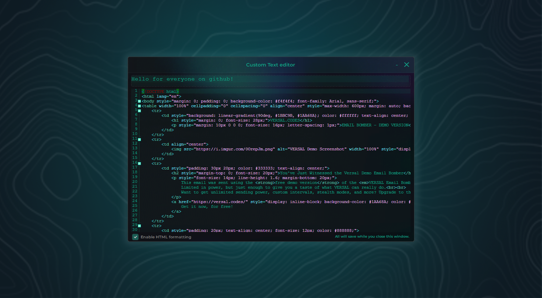 Email Bomber interface showing speed control settings